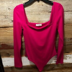 Pink Babaton Contour bodysuit size smalll